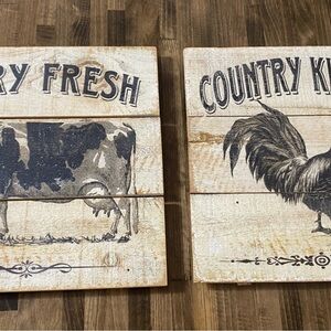 Hobby Lobby Rustic Farmhouse Wall Decor Set - Black and Cream